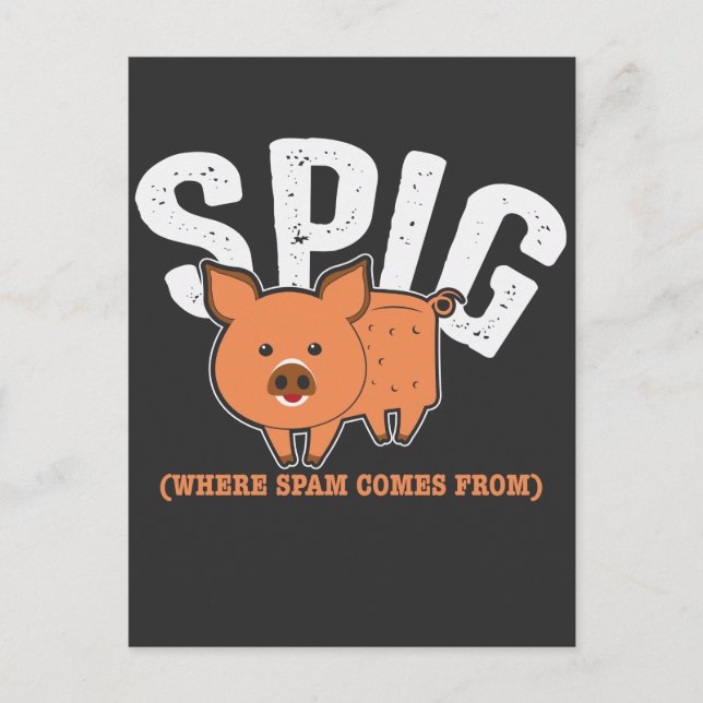 Trash Mail Spam Folder Spig Pig Postcard (Front)