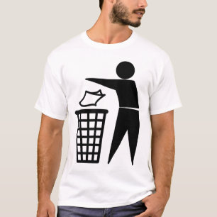 Trash Man Dumping Paper Trash T-Shirt