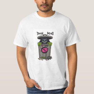 Trash Mind Embroidered tee – Funny Skull Tee, Goth