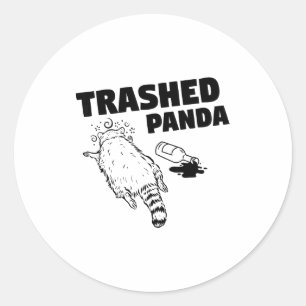 Trash Panda Drunk Racoon Funny  Classic Round Sticker
