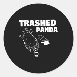 Trash Panda Drunk Racoon Funny Racoon Animal Lover Classic Round Sticker
