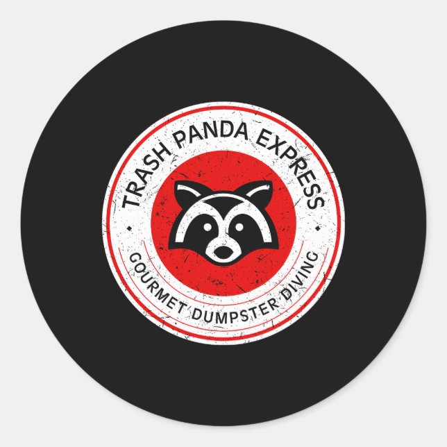 Trash Panda Gourmet Dumpster Diving Express Classic Round Sticker (Front)