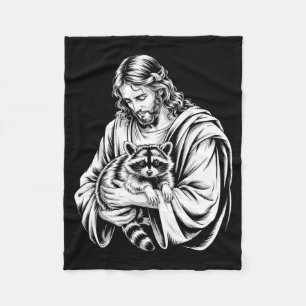 Trash Panda Jesus Raccoon Trashed Racoon Animal Ra Fleece Blanket