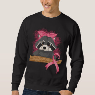 Trash Panda Pink Ribbon Racoon Breast Cancer Awar Sweatshirt