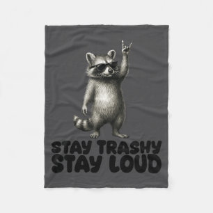 Trash Panda Rock DJ Shades Raccoon Fleece Blanket