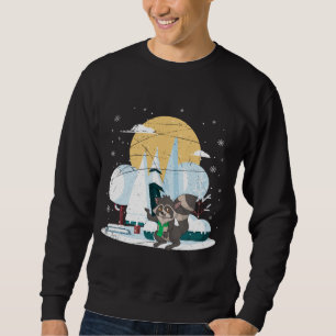 Trash Panda Snowy Winter Zoo Animal Snowing Raccoo Sweatshirt
