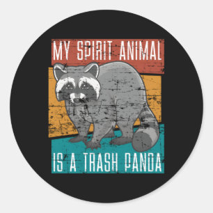 Trash Panda Zoo Keeper Spirit Animal Racoon Classic Round Sticker