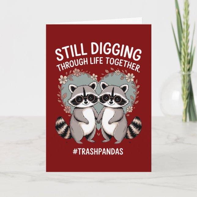 Trash Pandas Digging Through Life Together  Card (Front)