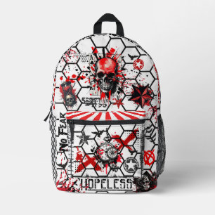 Trash Polka Tattoo Style Printed Backpack