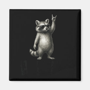 Trash Shades DJ Panda Raccoon Rock Magnet