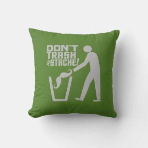 Trash Stache custom colour throw pillow