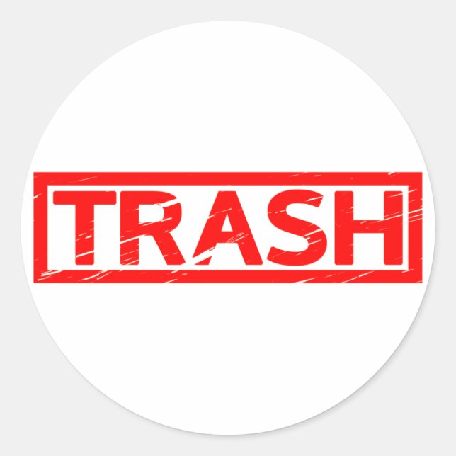 Trash Stamp Classic Round Sticker (Front)