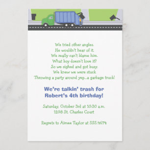 Trash Talking Birthday Invitation