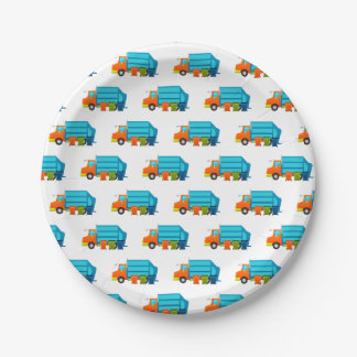 Trash Truck and Garbage Cans Kids Party Paper Plate