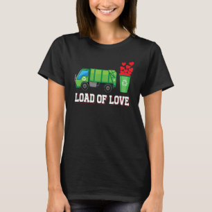 Trash Truck Valentines Day Dump Truck Kids Boys T-Shirt
