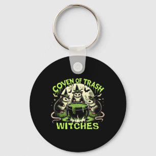 Trash Witches Opossum Spooky Halloween Key Ring
