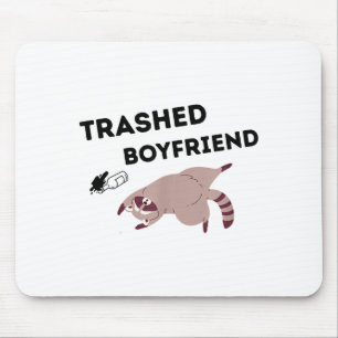 Trashed Boyfriend, Funny Trashed Panda Couples Pre Mouse Pad
