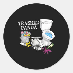Trashed Panda Drunk Racoon Party Animal Meme Funny Classic Round Sticker