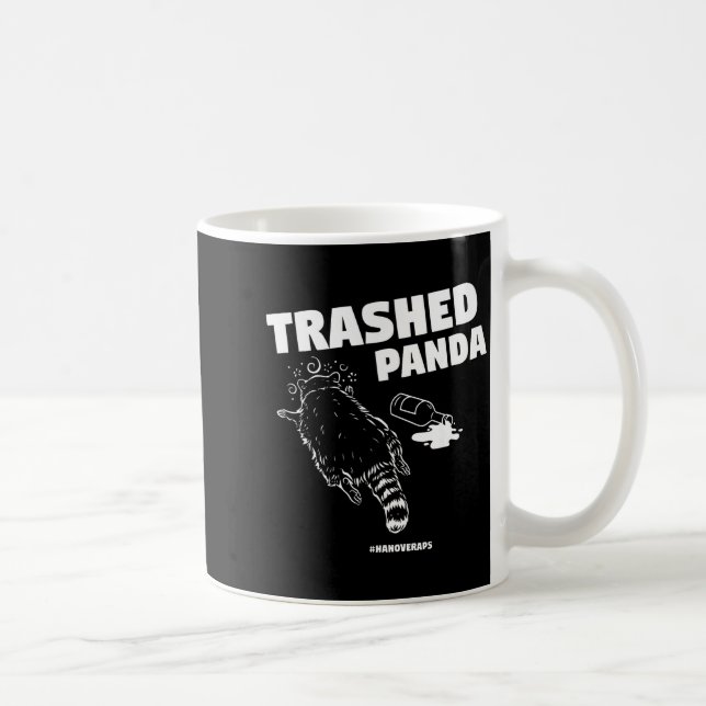 Trashed Panda Drunken Raccoon Funny Meme  Coffee Mug (Right)