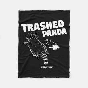 Trashed Panda Drunken Raccoon Funny Meme  Fleece Blanket