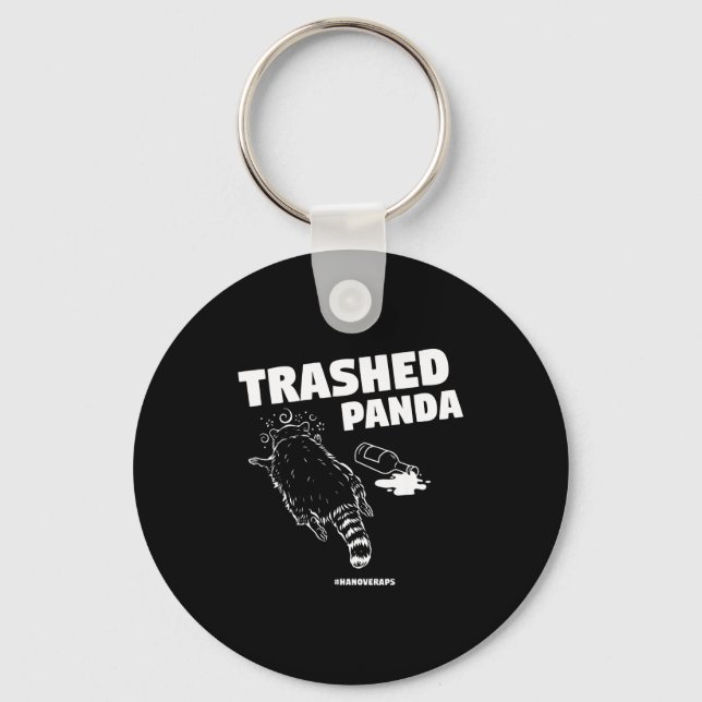 Trashed Panda Drunken Raccoon Funny Meme  Key Ring (Front)