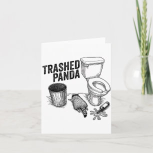 Trashed Panda, Funny Drunk Raccoon, Trash Panda Hu Card