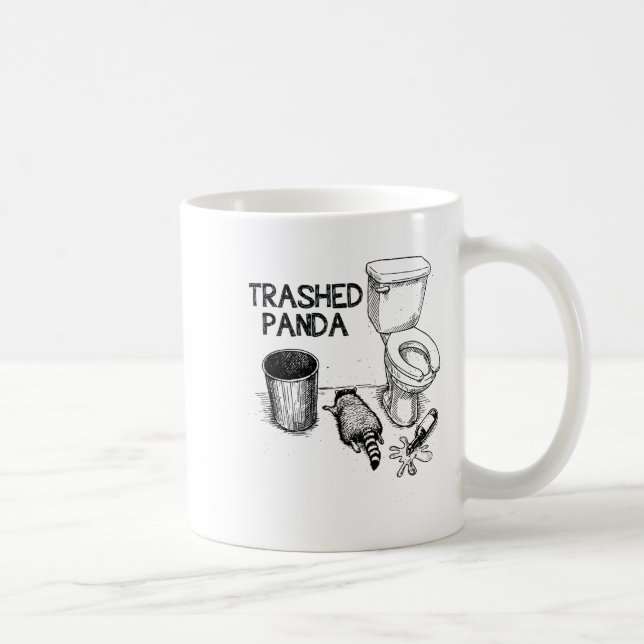 Trashed Panda Funny Drunk Racoon  Coffee Mug (Right)