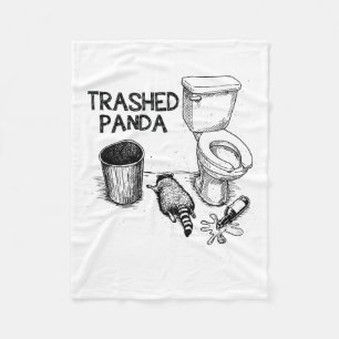 Trashed Panda Funny Drunk Racoon Fleece Blanket