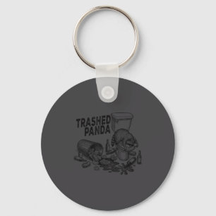 Trashed Panda Funny Drunk Racoon Key Ring