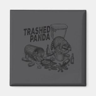 Trashed Panda Funny Drunk Racoon Magnet