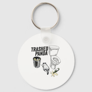 Trashed Panda, Funny Drunk Racoon, Trash Panda Hu Key Ring