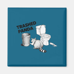 Trashed panda funny racoon humourous animal lover magnet
