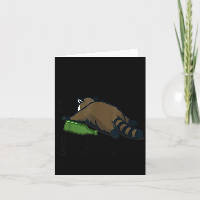 Trashed Panda Is My Srit Animal Funny Trash Racoon Card (Front)