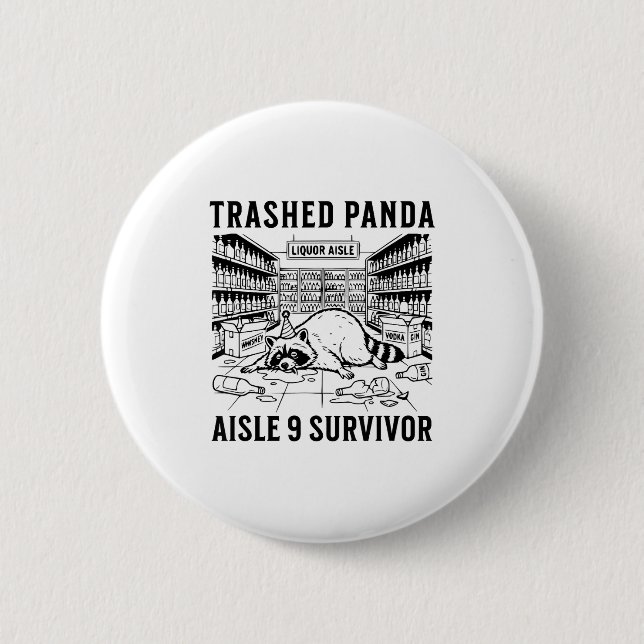 Trashed Panda Liquore Funny Hangover Crazy Drunk R 6 Cm Round Badge (Front)