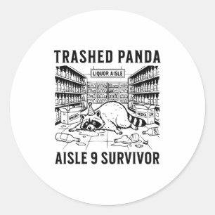 Trashed Panda Liquore Funny Hangover Crazy Drunk R Classic Round Sticker
