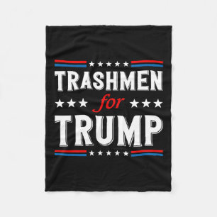 Trashmen For Trump 2024 Funny Election Garbageman Fleece Blanket
