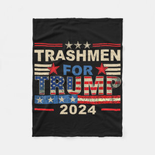 Trashmen For Trump 2025 Funny Election Garbygeman Fleece Blanket