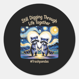 Trashpandas Couples Matching Valentines Day Annive Classic Round Sticker