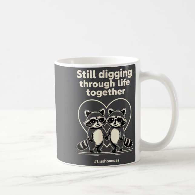 Trashpandas Couples Matching Valentines Day Annive Coffee Mug (Right)