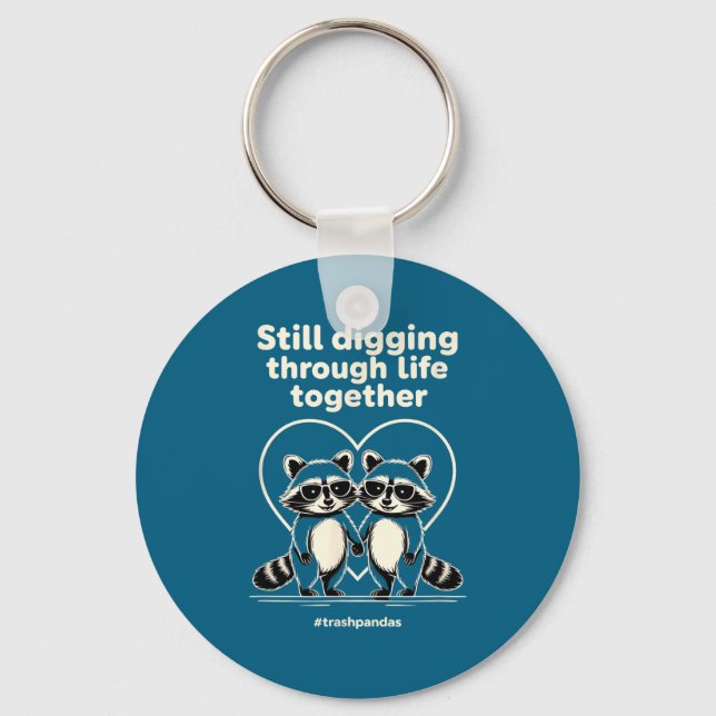 Trashpandas Couples Matching Valentines Day Annive Key Ring (Front)
