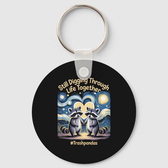 Trashpandas Couples Matching Valentines Day Annive Key Ring (Front)