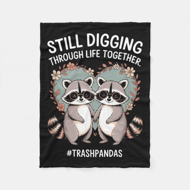 Trashpandas Still Digging Together Couples Matchin Fleece Blanket (Front)