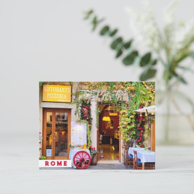 Trattoria Verde. Rome, Italy Postcard (Standing Front)