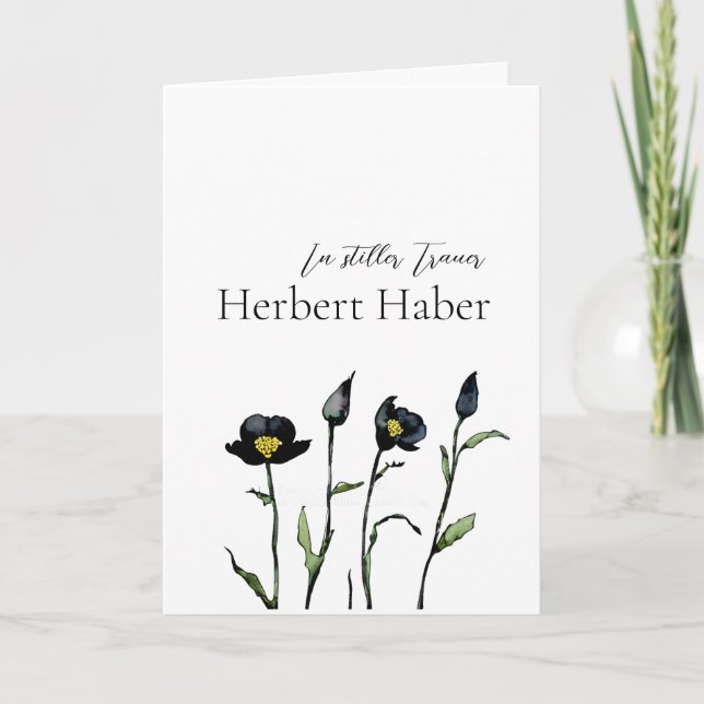 Trauerkarte floral card (Front)