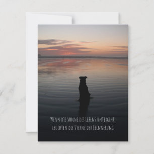Trauerkarte Hund, flache Karte Card