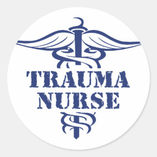 trauma nurse classic round sticker