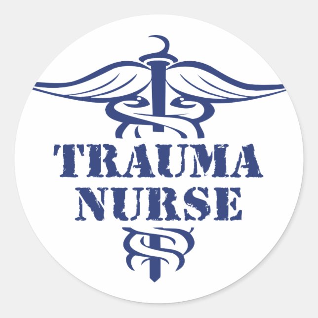 trauma nurse classic round sticker (Front)