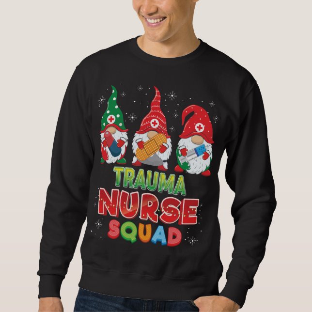 Trauma Nurse Squad Christmas Gnomes Ugly Sweater G (Front)