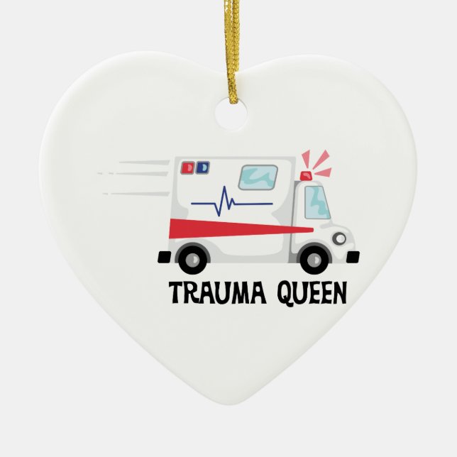 Trauma Queen Ceramic Tree Decoration (Front)