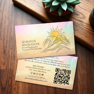 Trauma Recovery Sunrise Over Mountains Business Card